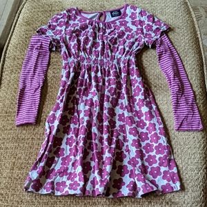 NWOT Mini Boden Gray/Purple Long Sleeve Dress